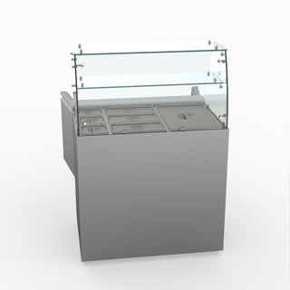 Two Door Salad Prep Fridge With Square Glass Top - FED-X XS900GC