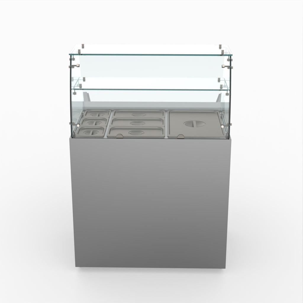 Two Door Salad Prep Fridge With Square Glass Top - FED-X XS900GC