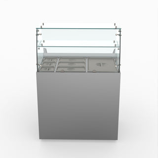 Two Door Salad Prep Fridge With Square Glass Top - FED-X XS900GC