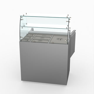 Two Door Salad Prep Fridge With Square Glass Top - FED-X XS900GC