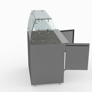 Two Door Salad Prep Fridge With Square Glass Top - FED-X XS900GC