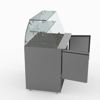 Two Door Salad Prep Fridge With Square Glass Top - FED-X XS900GC