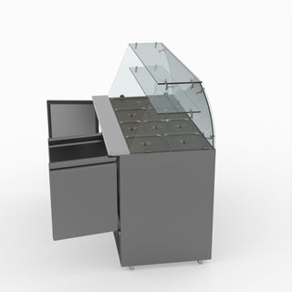 Three Door Salad Prep Fridge With Glass Top - FED-X XS903GC