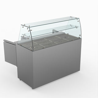 Three Door Salad Prep Fridge With Glass Top - FED-X XS903GC