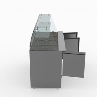 Three Door Salad Prep Fridge With Glass Top - FED-X XS903GC