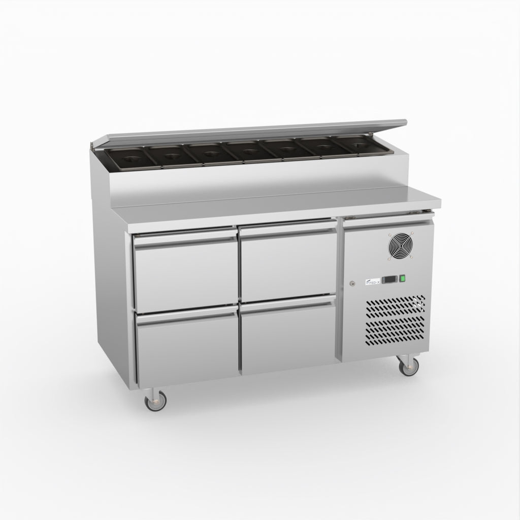 FED-X S/S Four Drawer Sandwich Counter XSS7C13S2V-4D
