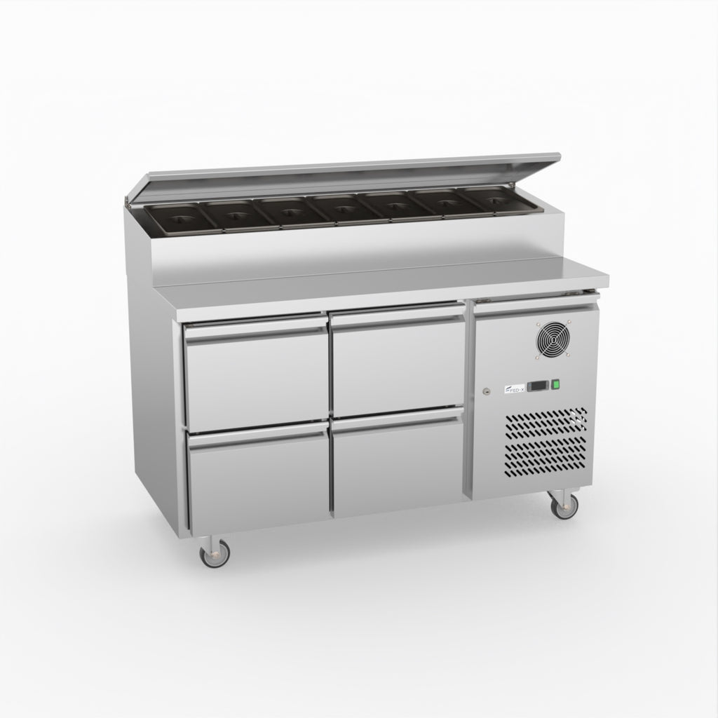 FED-X S/S Four Drawer Sandwich Counter XSS7C13S2V-4D