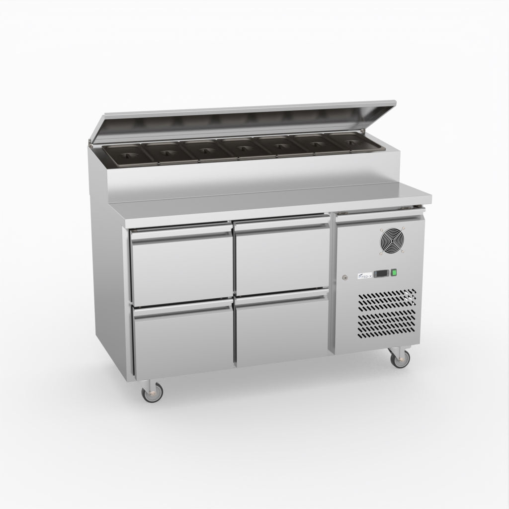 FED-X S/S Four Drawer Sandwich Counter XSS7C13S2V-4D