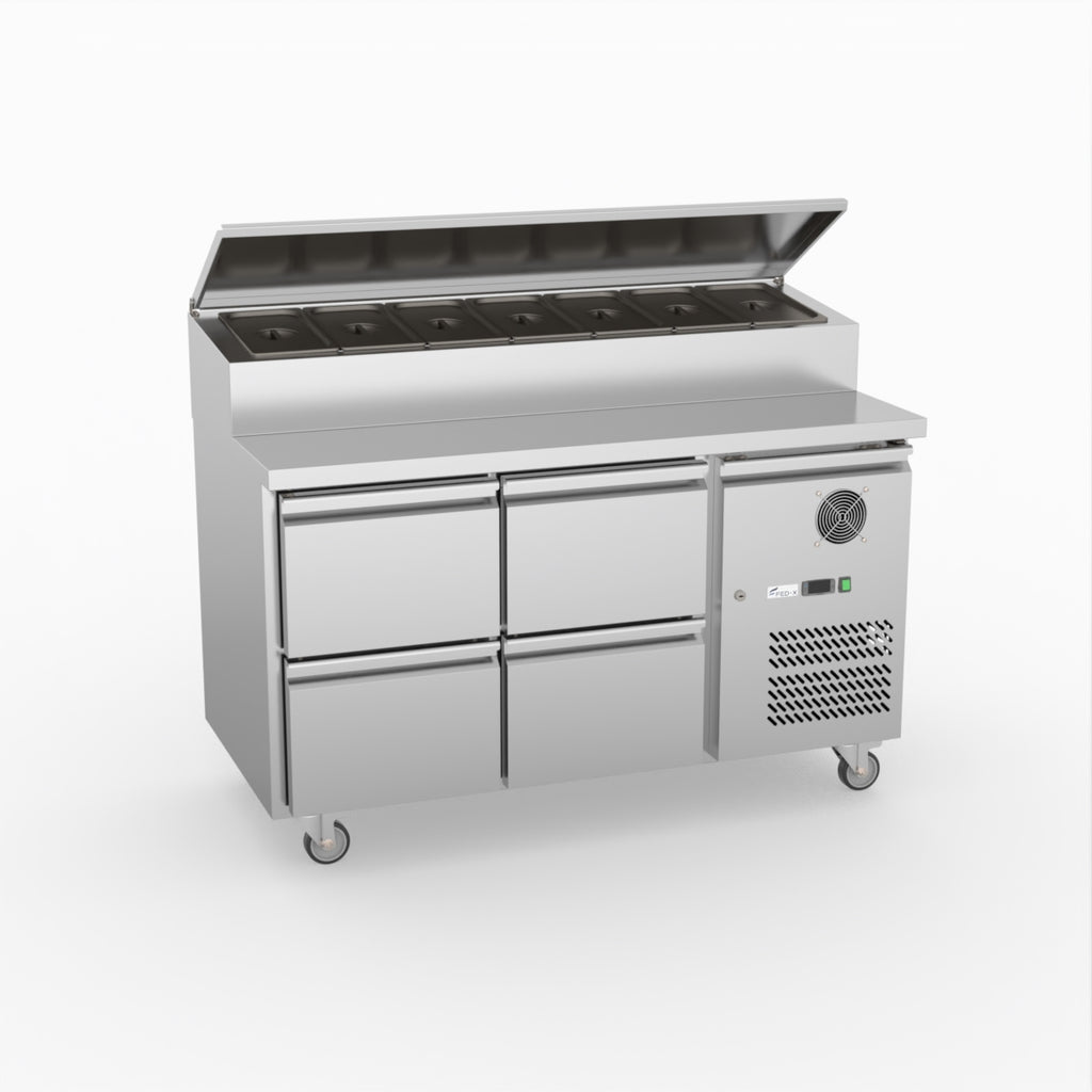 FED-X S/S Four Drawer Sandwich Counter XSS7C13S2V-4D