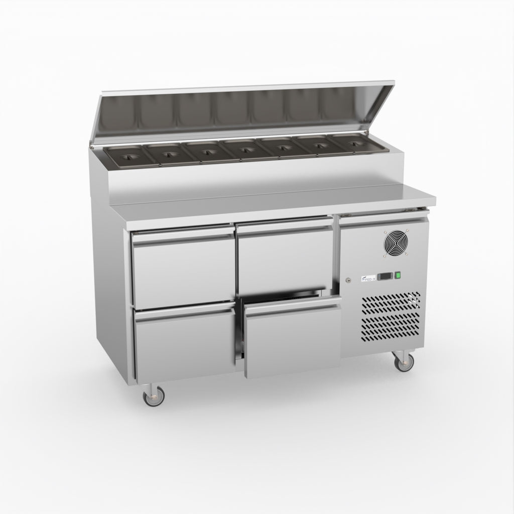 FED-X S/S Four Drawer Sandwich Counter XSS7C13S2V-4D