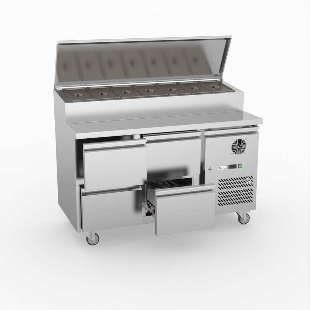 FED-X S/S Four Drawer Sandwich Counter XSS7C13S2V-4D