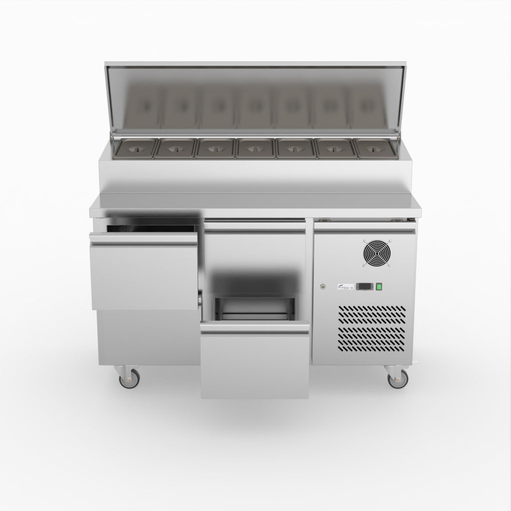 FED-X S/S Four Drawer Sandwich Counter XSS7C13S2V-4D