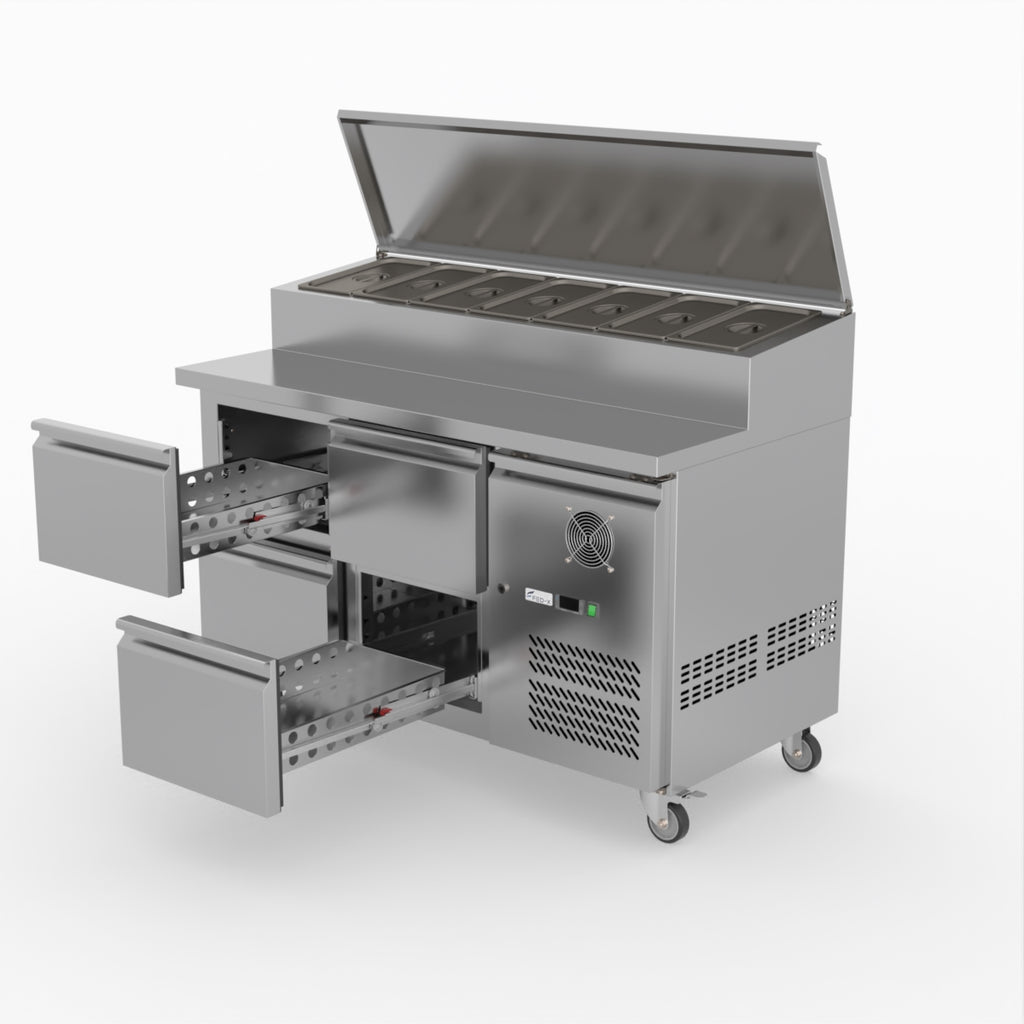 FED-X S/S Four Drawer Sandwich Counter XSS7C13S2V-4D