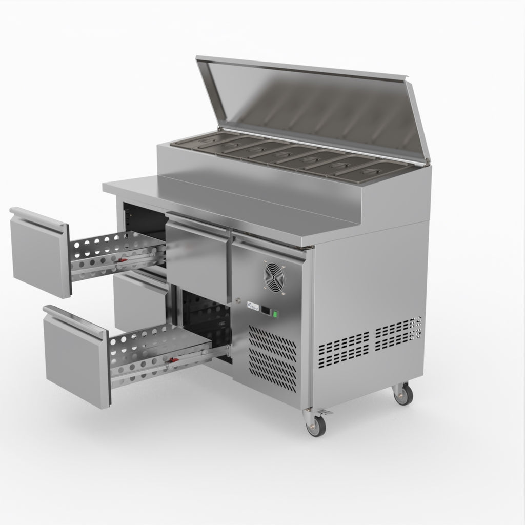 FED-X S/S Four Drawer Sandwich Counter XSS7C13S2V-4D