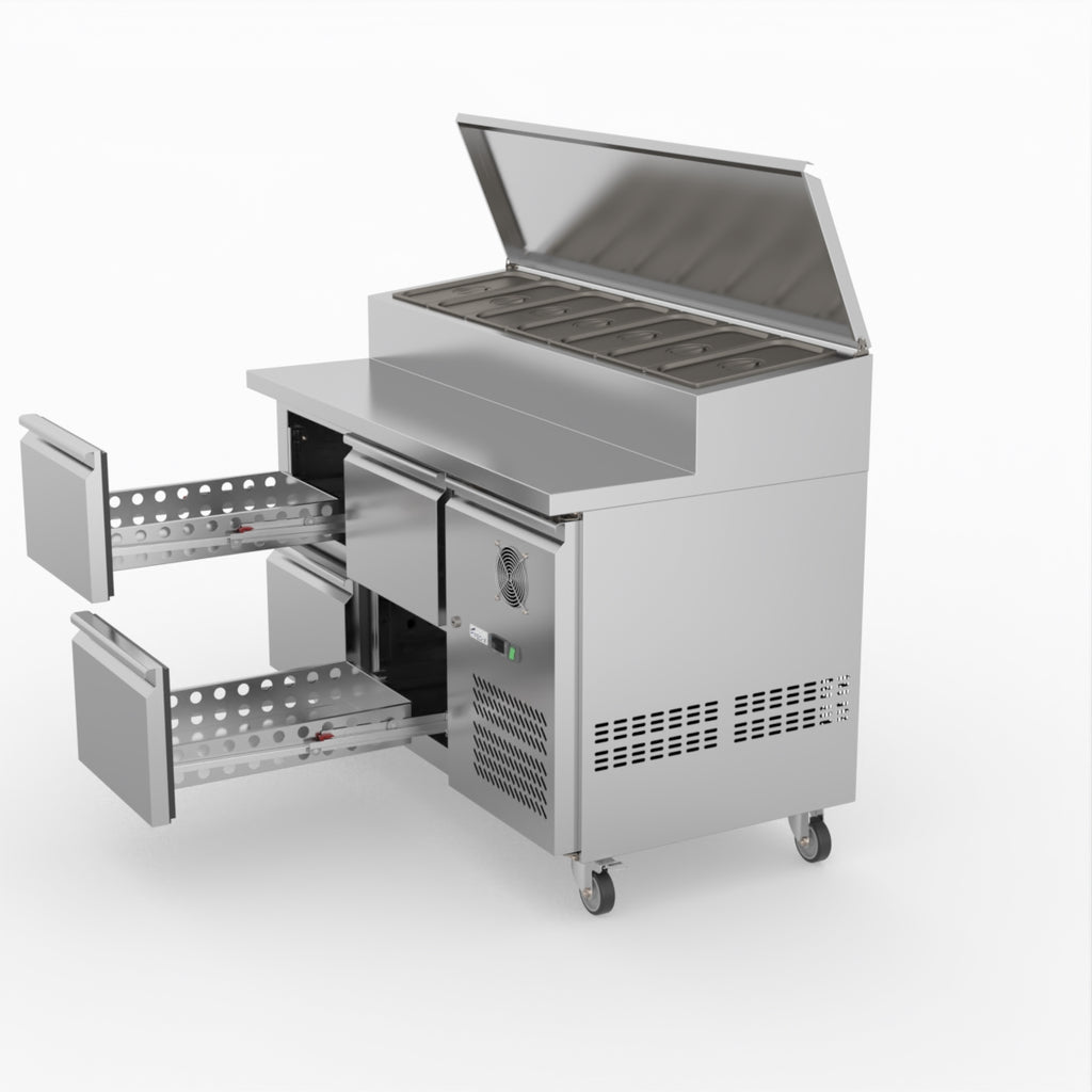 FED-X S/S Four Drawer Sandwich Counter XSS7C13S2V-4D