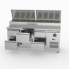 FED-X Six Drawer Salad Prep Fridge XSS7C18S3V-6D