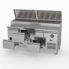 FED-X Six Drawer Salad Prep Fridge XSS7C18S3V-6D