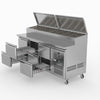 FED-X Six Drawer Salad Prep Fridge XSS7C18S3V-6D