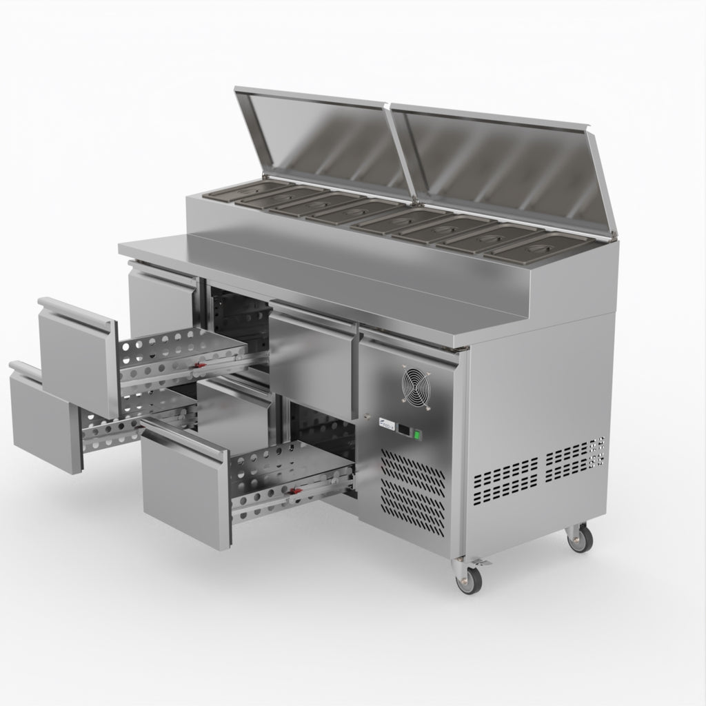 FED-X Six Drawer Salad Prep Fridge XSS7C18S3V-6D