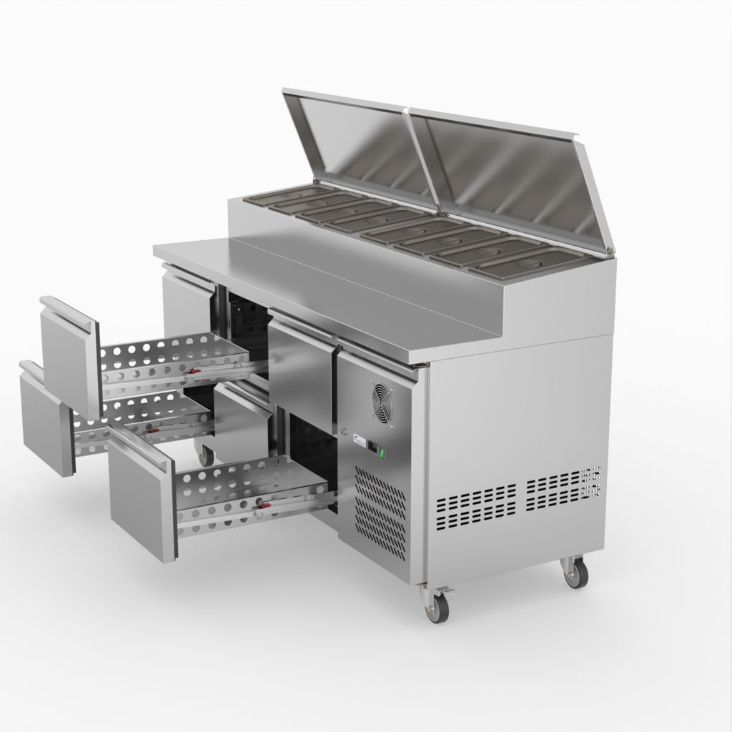 FED-X Six Drawer Salad Prep Fridge XSS7C18S3V-6D