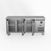 FED-X Three Glass Door Bench Fridge XUB6C18G3V