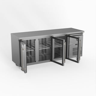 Three Glass Door Bench Fridge - FED-X XUB6C18G3V