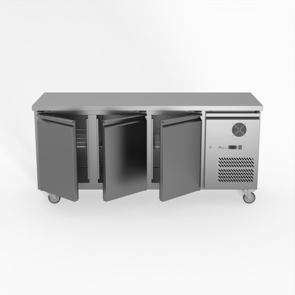 FED-X S/S Three Door Bench Freezer XUB6F18S3V