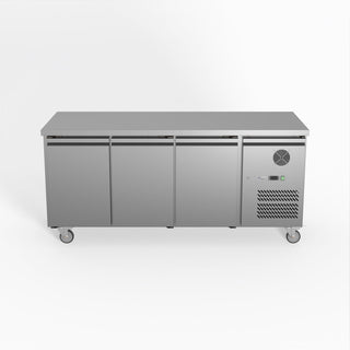Three Door 420L Bench Fridge 180cm 10Amp