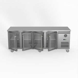 Four Glass Door Bench Fridge - FED-X XUB7C22G4V