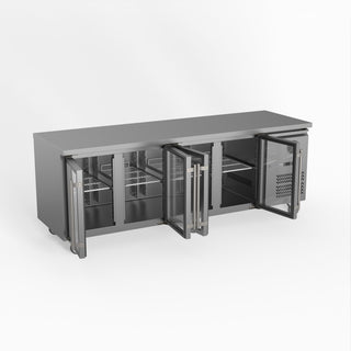 Four Glass Door Bench Fridge - FED-X XUB7C22G4V