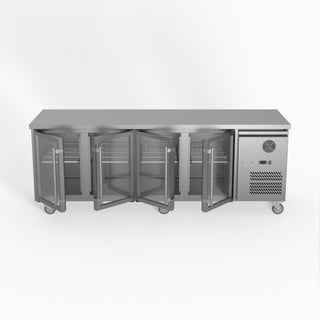 Four Glass Door Bench Fridge - FED-X XUB7C22G4V