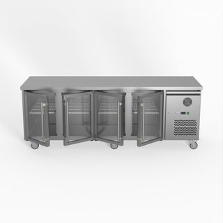 Four Glass Door Bench Fridge - FED-X XUB7C22G4V