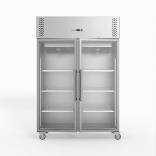 S/S Two Full Glass Door Upright Freezer - FED-X XURF1200G2V