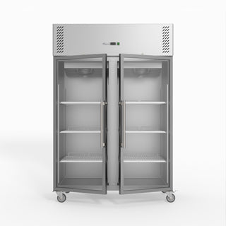 S/S Two Full Glass Door Upright Fridge - FED-X XURC1200G2V