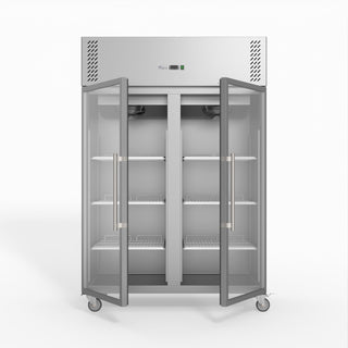 S/S Two Full Glass Door Upright Fridge - FED-X XURC1200G2V