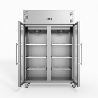 S/S Two Full Glass Door Upright Fridge - FED-X XURC1200G2V