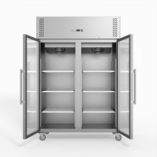 S/S Two Full Glass Door Upright Freezer - FED-X XURF1200G2V