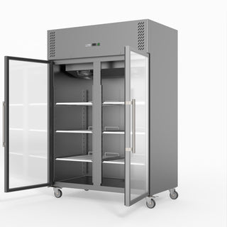 S/S Two Full Glass Door Upright Fridge - FED-X XURC1200G2V