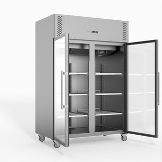 S/S Two Full Glass Door Upright Fridge - FED-X XURC1200G2V