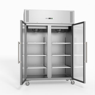 S/S Two Full Glass Door Upright Fridge - FED-X XURC1200G2V