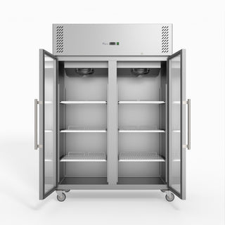 S/S Two Full Glass Door Upright Fridge - FED-X XURC1200G2V