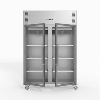 S/S Two Full Glass Door Upright Fridge - FED-X XURC1200G2V