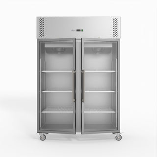 S/S Two Full Glass Door Upright Freezer - FED-X XURF1200G2V