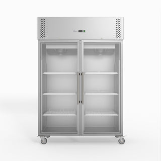 S/S Two Full Glass Door Upright Fridge - FED-X XURC1200G2V