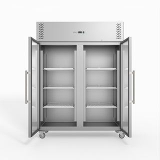 S/S Two Full Glass Door Upright Freezer - FED-X XURF1410G2V