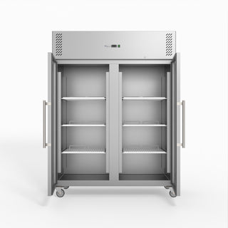 S/S Two Full Glass Door Upright Fridge - FED-X XURC1410G2V