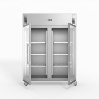 S/S Two Full Glass Door Upright Fridge - FED-X XURC1410G2V