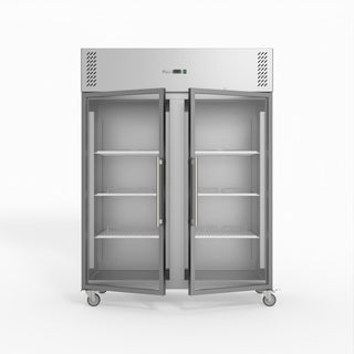 S/S Two Full Glass Door Upright Fridge - FED-X XURC1410G2V