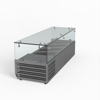 Flat Glass Salad Bench - FED-X XVRX1200/380