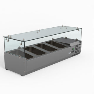 Flat Glass Salad Bench - FED-X XVRX1200/380